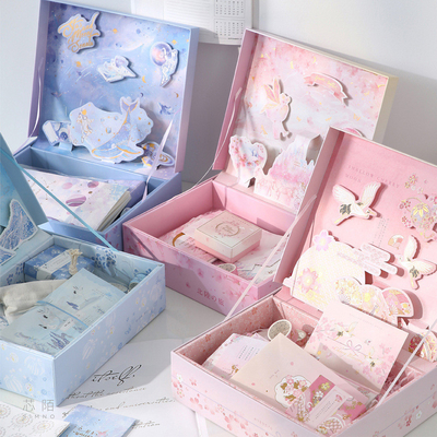 Blauwe tekenfilm 3D cadeaubon set ideaal voor studentenprijzen en cadeautjes met schattig ontwerp