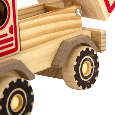 Reisbureau Decor Essentiële handgemaakte houten bulldozer model met 2 kleuren print