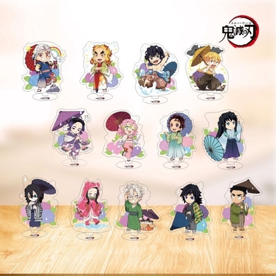 Ghost Slayer Blade Acrylic Standing Card voor Studenten Anime Desktop Cartoon Souvenir