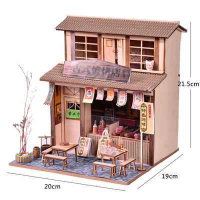 Hotel &amp; Resort Chinese stijl Retro DIY Cottage Barbecue Shop zolder Assembly Model Creatieve handgemaakte cadeautjes