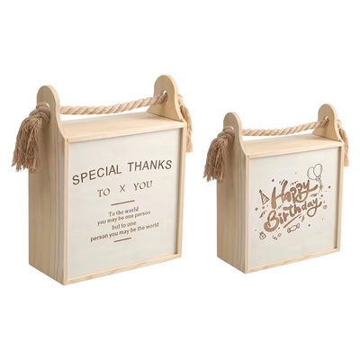 Nieuwheid Geschenken Einde Houten mand Draagtas met hennep touw en Afsluiting Gelegenheid