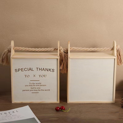 Nieuwheid Geschenken Einde Houten mand Draagtas met hennep touw en Afsluiting Gelegenheid