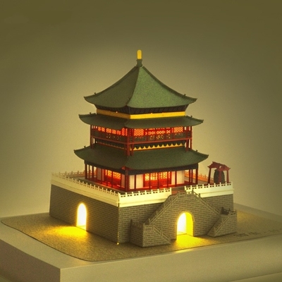 Xi'an Bell Tower 3D Paper Sculpture Puzzle voor Brain Moving Cultureel en Creatief Geschenk