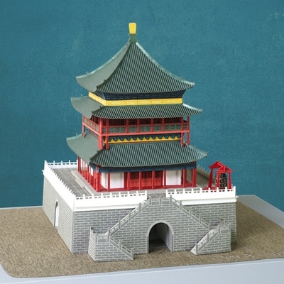 Xi'an Bell Tower 3D Paper Sculpture Puzzle voor Brain Moving Cultureel en Creatief Geschenk