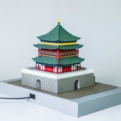 Xi'an Bell Tower 3D Paper Sculpture Puzzle voor Brain Moving Cultureel en Creatief Geschenk