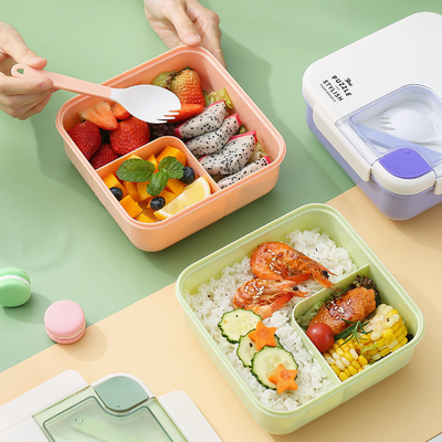 Organiseer uw maaltijden in stijl Draagbare vierkant plastic lunchdoos voor cadeautjes voor werknemers