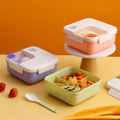 Organiseer uw maaltijden in stijl Draagbare vierkant plastic lunchdoos voor cadeautjes voor werknemers