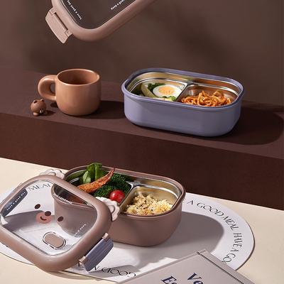 Roestvrij staal geïsoleerde lunchbox voor kinderdag cadeau 2 kleuren grafische drukwerk