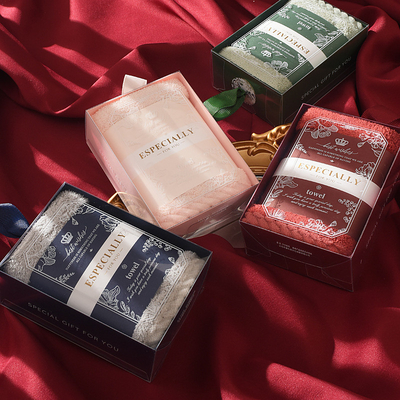 Op maat gemaakte grootte Lichte luxe koraal pluis handdoeken Multi Style zachte vierkant handdoeken Presentatie cadeautek