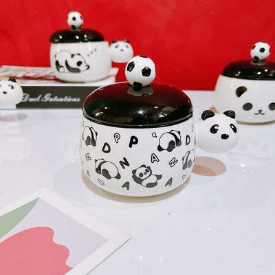Silk Screen Printing Technieken voor Graphics Schattig Zwart en Wit Chubby Mug B2B Gift