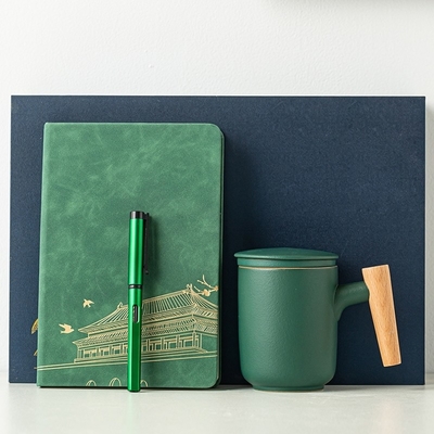 Nieuwheid Geschenken Keramische riem Gefilterde thee Afscheidingsbeker Kantoorbeker Bedrijfscadeau Set Houten handvatbeker
