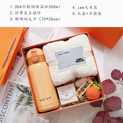 Op maat gemaakt Kleur Oranje Mode Entry Gift met Hand Warm Cup Notebook Good Luck Hanger