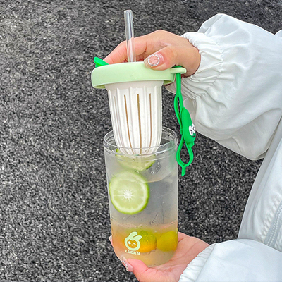 Theeseparatie Theekop 500 ml Hoog uitziende koude extractiebeker met stro-waterbeker Activiteit cadeau