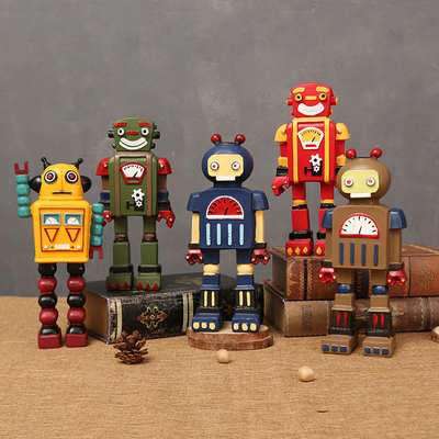 Vensterversieringen en ambachten voor Vadersdag Retro Robot Model Decoraties