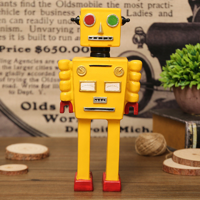 Vensterversieringen en ambachten voor Vadersdag Retro Robot Model Decoraties