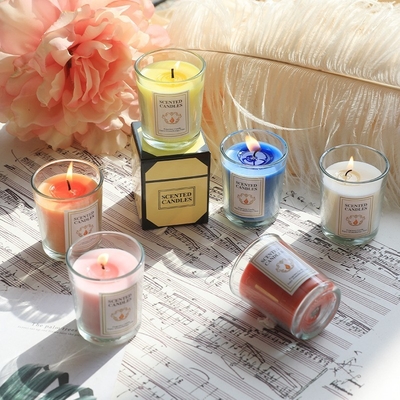 Alumni Relaties Glasbeker Aromatherapie Kaars Kleurrijke Langdurige Wierook Kaars Vloer Promotie Gift