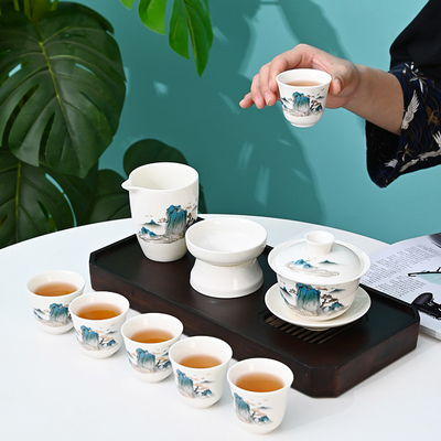 Qianshan Schaap Fat Jade Kung Fu Theeset Perfect Bedrijfsgenoot Geschenk Gelegenheid Jaar