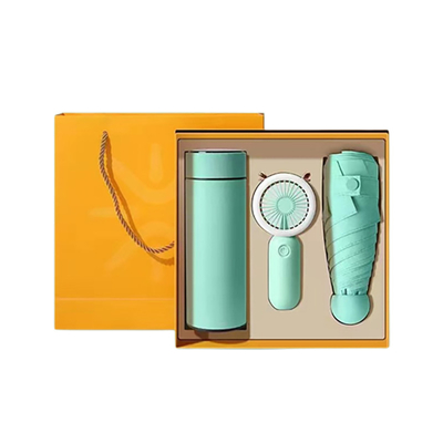 Presentatie Gift Set Fan Paraplu en Thermos Cup Perfect voor zomerse activiteiten