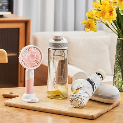 UV-printen Zomer Afspraak Geschenkdoos Lock Waterbeker Draagbare Ventilator UV Draagbare Paraplu