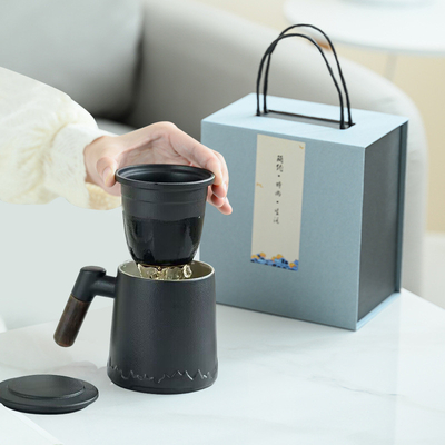 Teekopjes brouwen Keramische deksel cadeaubon Set als een herdenkingscadeau voor de dag van de April Fool