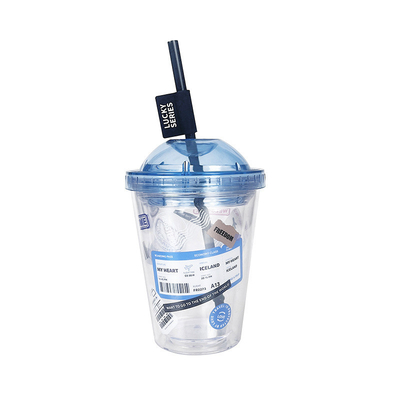 High Beauty Instagram Straw Cup Creatief Plastic Double Layer Waterbeker voor Zomercadeau