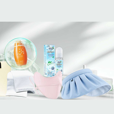 Zomer zonnebrandcrème combo set werknemersvoordelen cadeau selectie met koelhanddoek