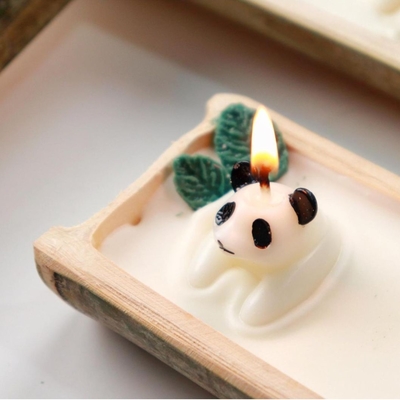 Persoonlijke bamboe kaars Goedemorgen Panda aromatherapie voor hotel- en resortgasten