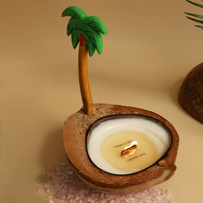Klantenlogo Kokosmossel Aromatherapie Kaars Geschenkdoos Summer Island Geur