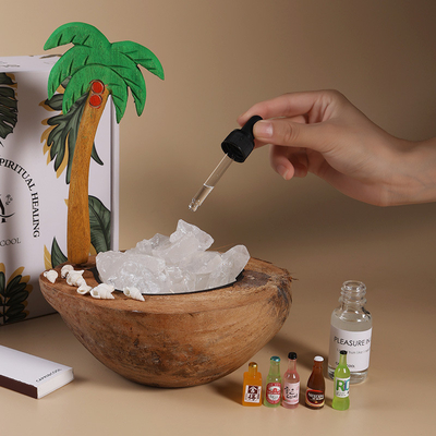 Klantenlogo Kokosmossel Aromatherapie Kaars Geschenkdoos Summer Island Geur