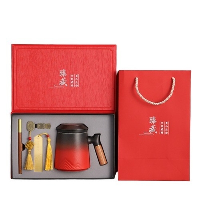 Fu Lu Storage Fast Cup Set in Draagbare Lederen Geschenkdoos Perfect voor speciale gelegenheden