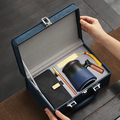 Fu Lu Storage Fast Cup Set in Draagbare Lederen Geschenkdoos Perfect voor speciale gelegenheden