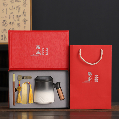 Fu Lu Storage Fast Cup Set in Draagbare Lederen Geschenkdoos Perfect voor speciale gelegenheden