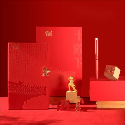 Geschenk Set voor Landbouw Industrie Hand Ledger Boek Signatuur Pen Badge en Phoenix Ornament