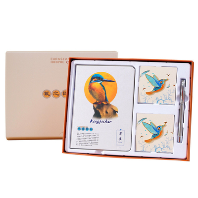 Gepersonaliseerde Good Luck Bird Gift Box Set Notebook Broches en Pen voor zakelijk cadeau geven