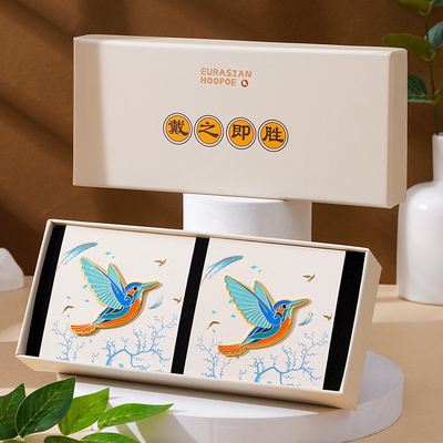 Gepersonaliseerde Good Luck Bird Gift Box Set Notebook Broches en Pen voor zakelijk cadeau geven