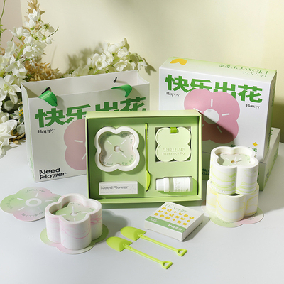 Happy Flower Art Aromatherapie Geschenkdoos met Zilk Screen Printing Leerkrachtsdag Geschenk