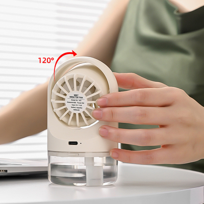 Desktop watergekoelde USB mini ventilator turbine opvouwbare koude luchtbevochtiging met spuit