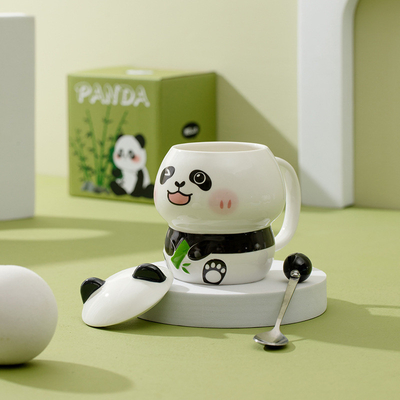 Gebruik Scenario's Bedrijfscadeaux Schattige Cartoon Panda Keramische beker voor mokbedrijven