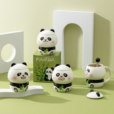 Gebruik Scenario's Bedrijfscadeaux Schattige Cartoon Panda Keramische beker voor mokbedrijven