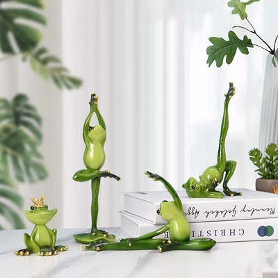 Promotie Verfraaien cadeautjes Glas yoga kikker hars ambacht voor tv-kast en wijnkast