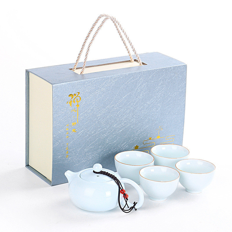 Multi Color Printing Hand Gift Box Set Ceramic Xishi Pot Tea Set voor de landbouw