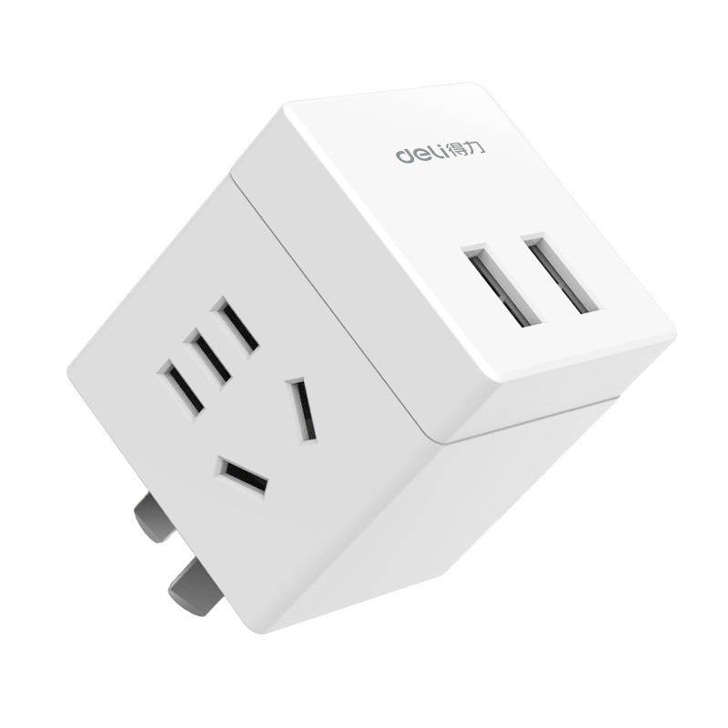 Kleine draadloze stopcontact met 2 gaten en 2 USB-poorten