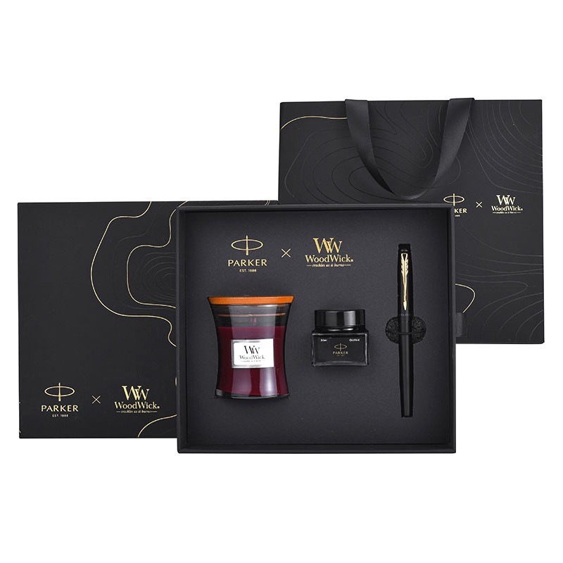 XL Entry-Level Black Gold Ink Pen WoodWick Aromatherapy Zwarte cadeautekst voor verjaardag