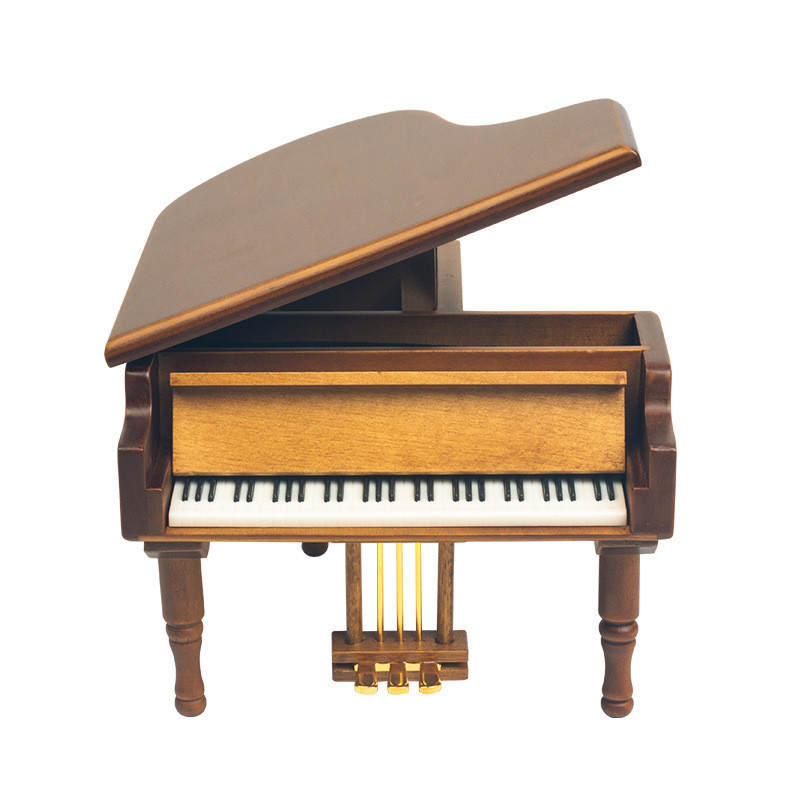 Zilkscherm gedrukt houten piano muziekdoos Ideaal voor bruiloft gunsten bruidsfeest cadeautjes