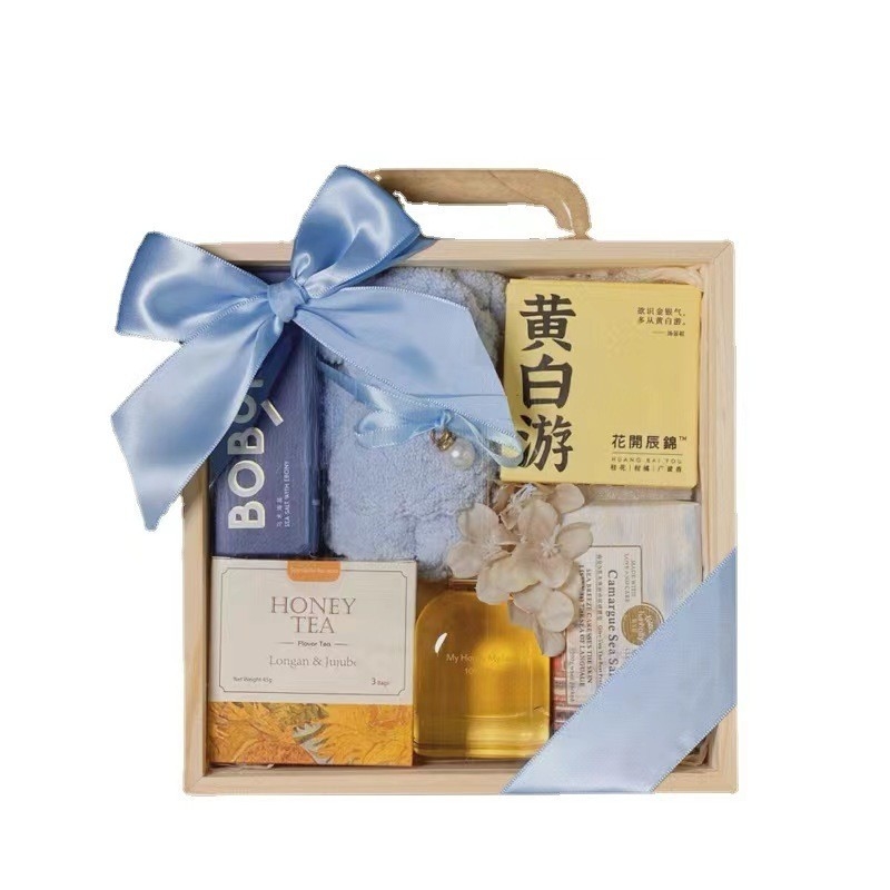 Alumni Relations/Class Reunions Acryl transparante draagbare houten doos voor cadeautsack