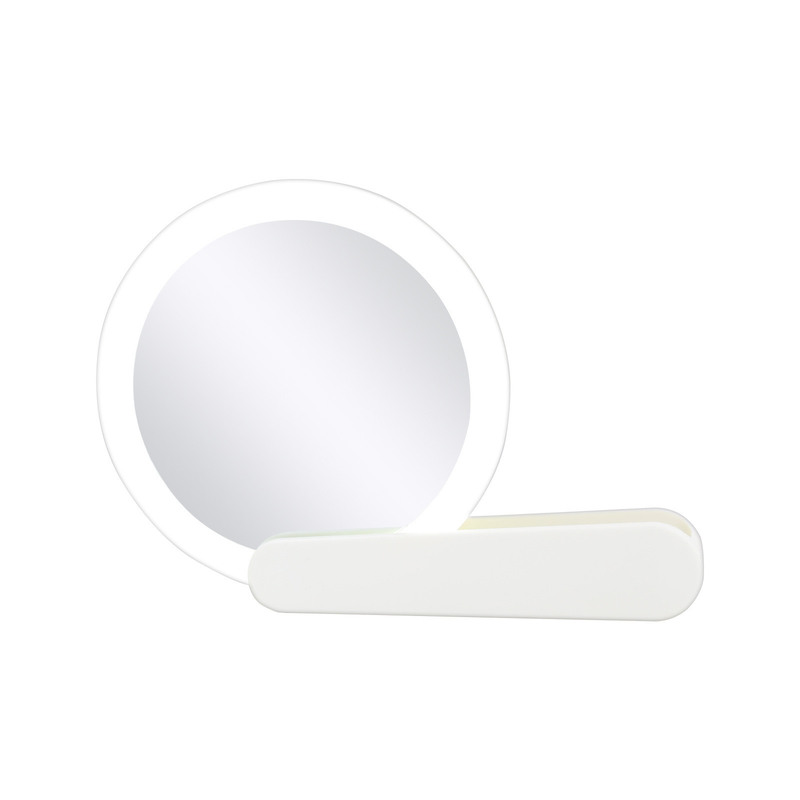 Een moeiteloze mooie draagbare opvouwbare handheld LED make-up spiegel met UV-printen