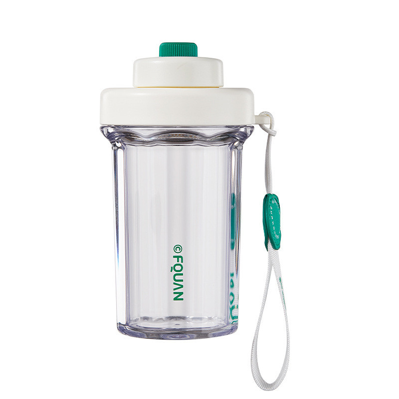 Nieuwheid Geschenken Draagbare Plastic Cup 530ml met Filter en touwheffen in 1 kleurenprinter