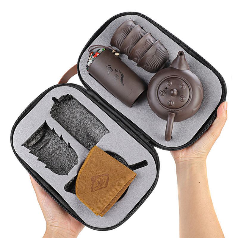 Reis Theemaking Cup Combinatie Perfect voor Activiteiten Draagbare Purple Sand Tea Set