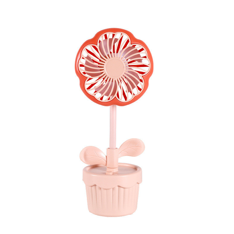 Kantoorproducten Oplaadbare potplantenventilator in schattig cartoonbloemenontwerp voor de zomer
