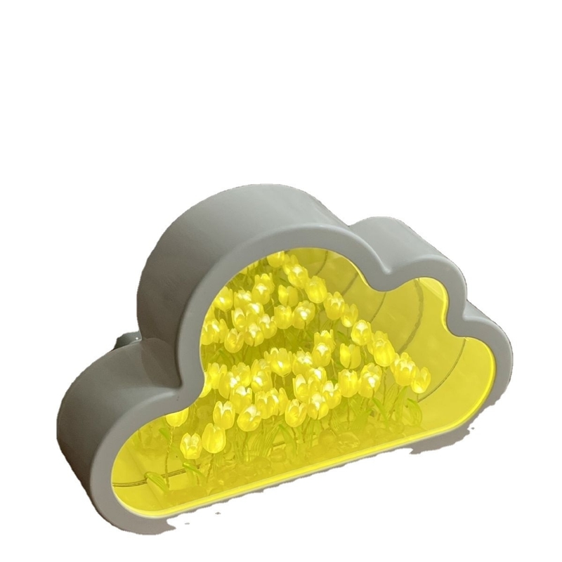 Handgemaakte DIY Cloud Tulip Spiegel Nachtlamp Een Object Twee Gebruiken Ideaal voor Nieuwheid Geschenken